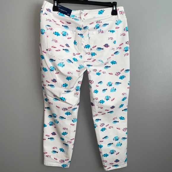 NWT Talbots High Waist Jegging Crop Pants Jeans Fish Print Size 10P 10 Petite - Picture 8 of 9